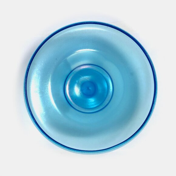 Blue Stretch Glass Compote - Picture 3 of 4